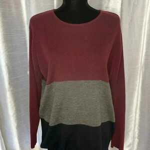 Fashion Bug Women’s M/L 2 Piece Black Gray Maroon Acrylic Wool Sweater Dress